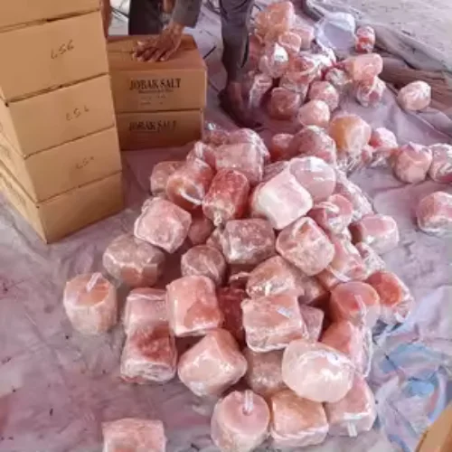 Himalayan animal salt lick block placed in livestock farm