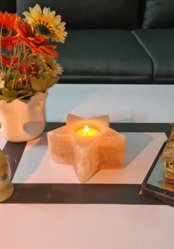 himalayan rock salt candle holder​