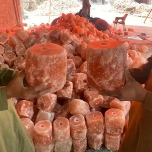 Farm animals using natural mineral salt lick