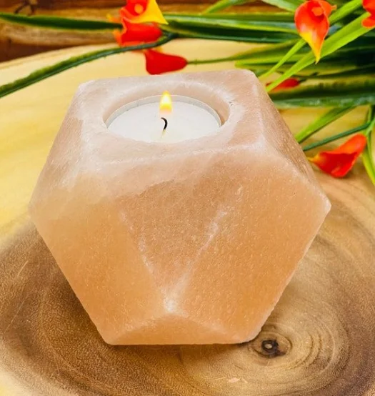 Diamond Cut Salt Tealight Holder
