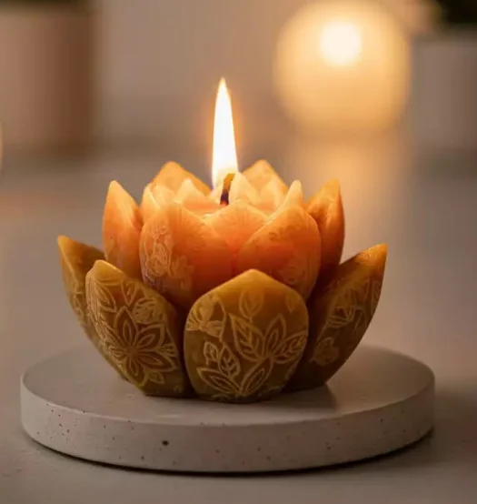 salt candle holder Lotus